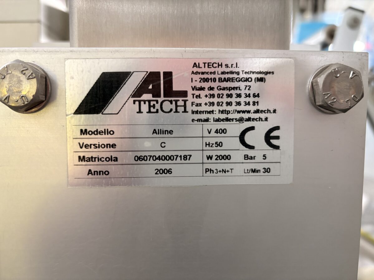 Used Labelling Machine ALTech ALline v400 - Pharma Works Milano